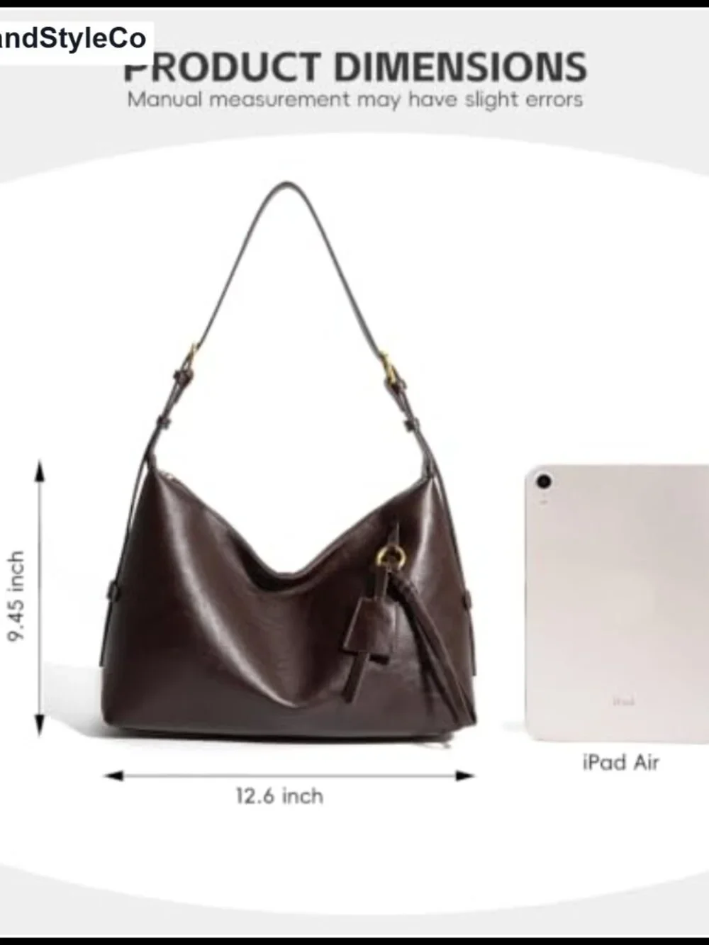 Faux Leather Hobo Shoulder Bag Large Slouchy Crossbody Tote Travel Purse